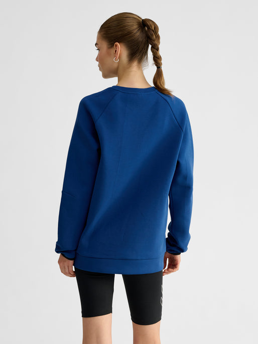 hmlTECH FLEECE REGULAR CREW BLUE