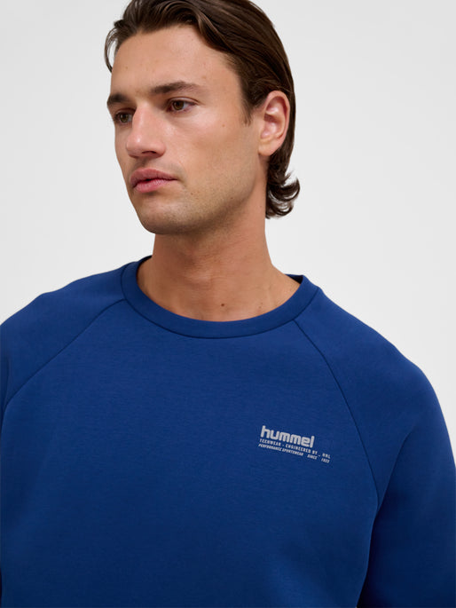 hmlTECH FLEECE REGULAR CREW BLUE