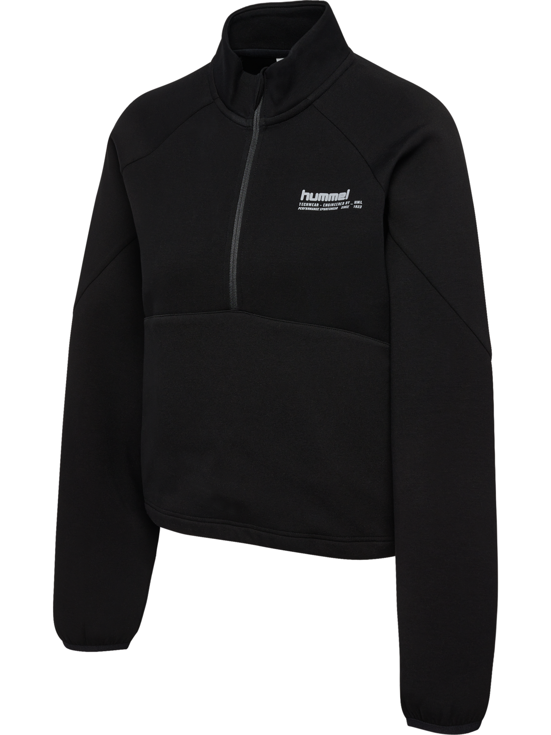 hmlTECH FLEECE WOMEN BOXY HALF ZIP BLACK