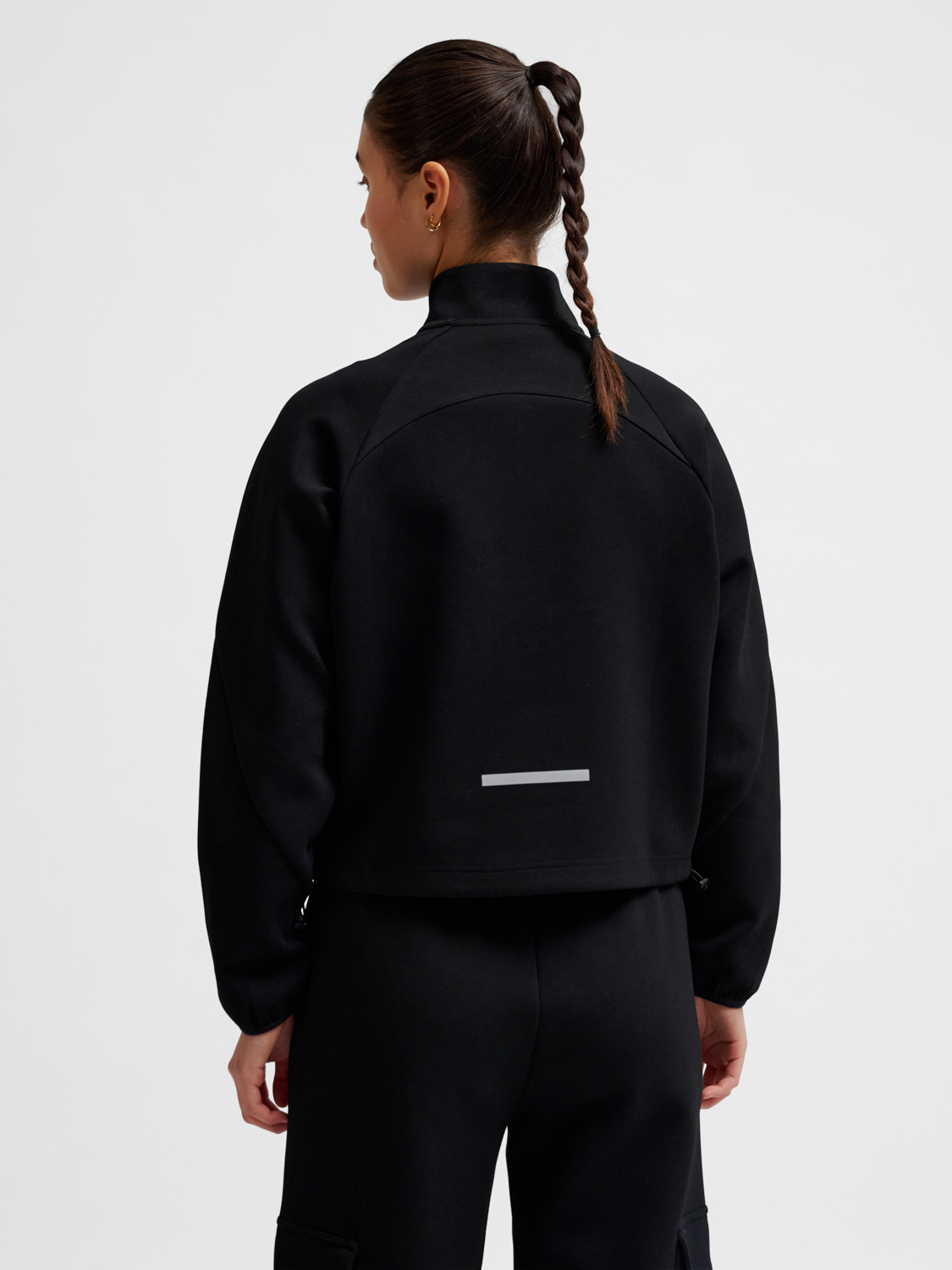 hmlTECH FLEECE WOMEN BOXY HALF ZIP BLACK