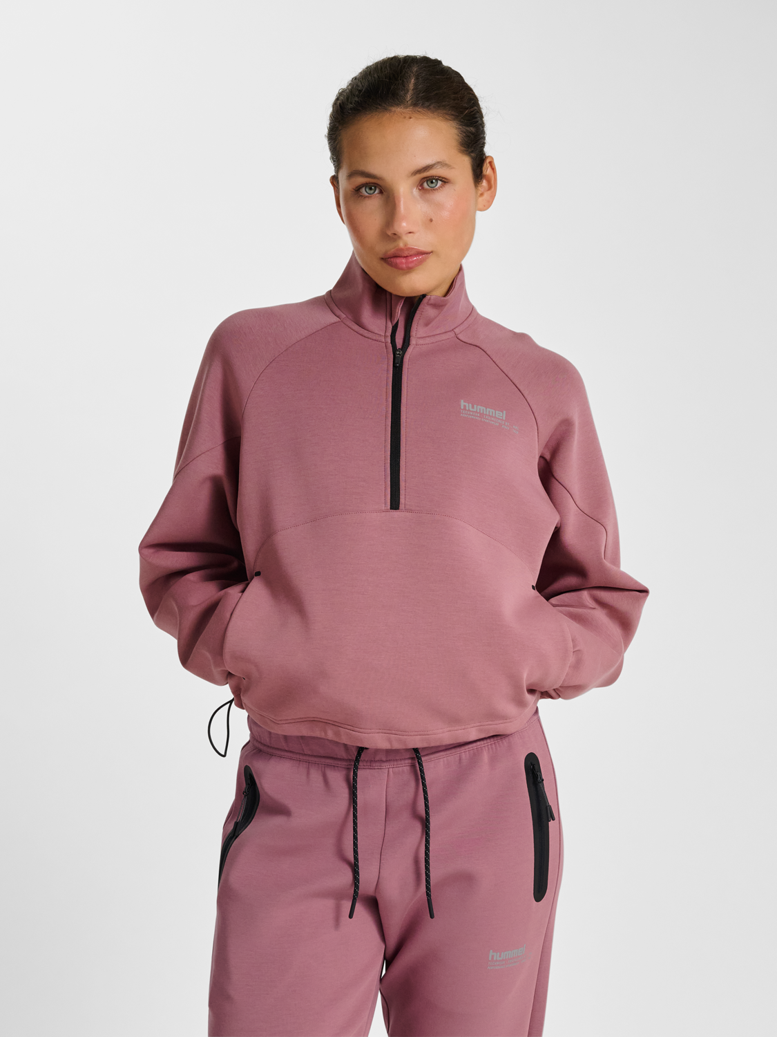 hmlTECH FLEECE WOMEN BOXY HALF ZIP MAUVE