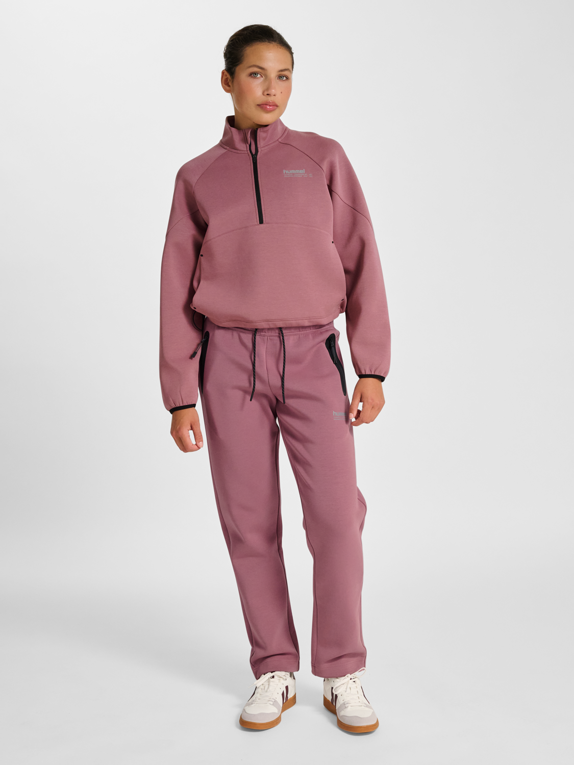 hmlTECH FLEECE WOMEN BOXY HALF ZIP MAUVE
