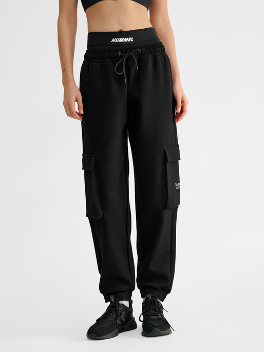hmlTECH FLEECE LOOSE CARGO PANTS BLACK