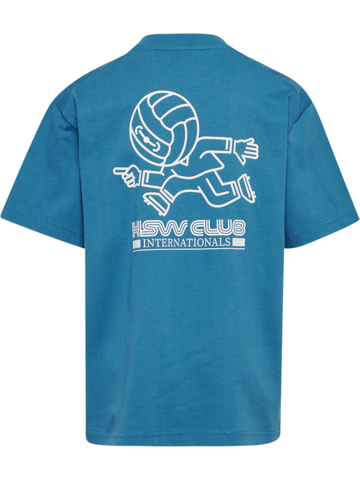 hmlJR LOOSE T-SHIRT S/S HEADBALL BLUE