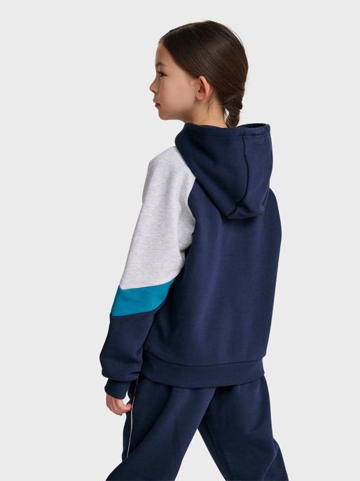 hmlJR LOOSE BLOCKED ZIP HOODIE NAVY