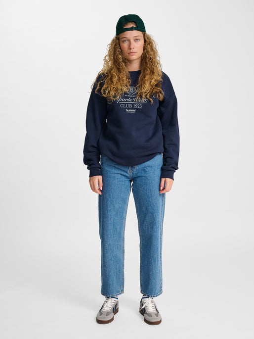 hmlLOOSE CREWNECK CLUB SPORTSWEAR NAVY
