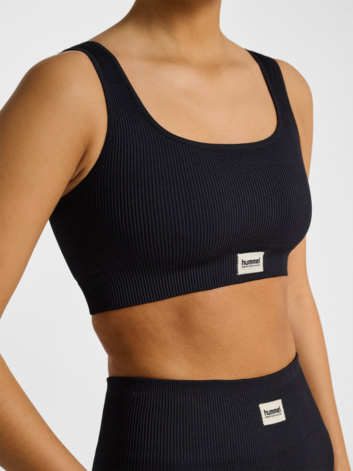 hmlPULSE SEAMLESS RIB BRA BLACK