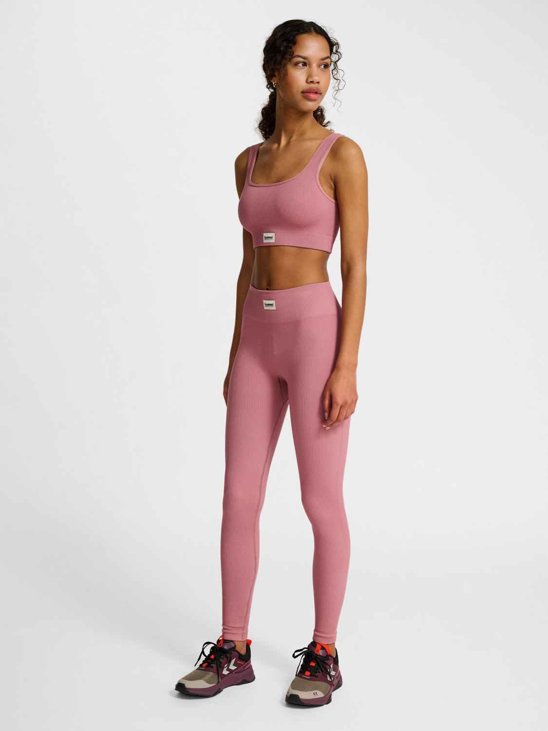 hmlPULSE SEAMLESS RIB MW TIGHTS MAUVE