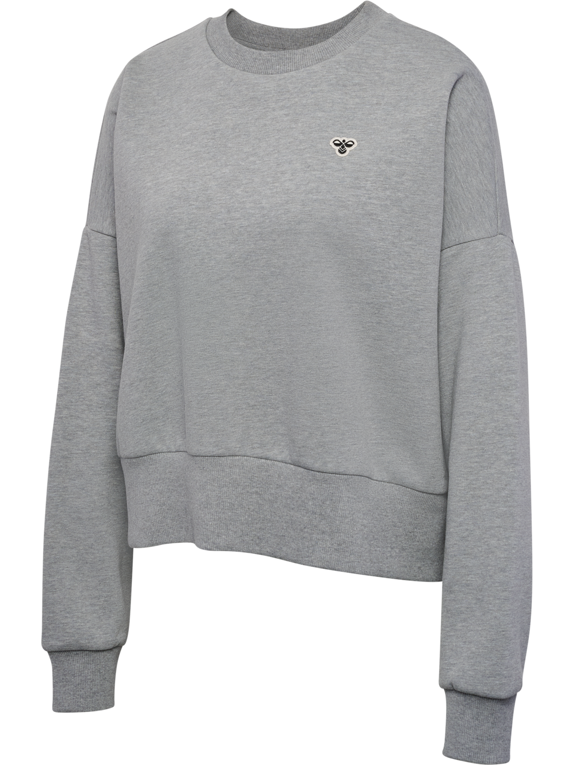 hmlBOXY W CREWNECK BEE GREY MELANGE