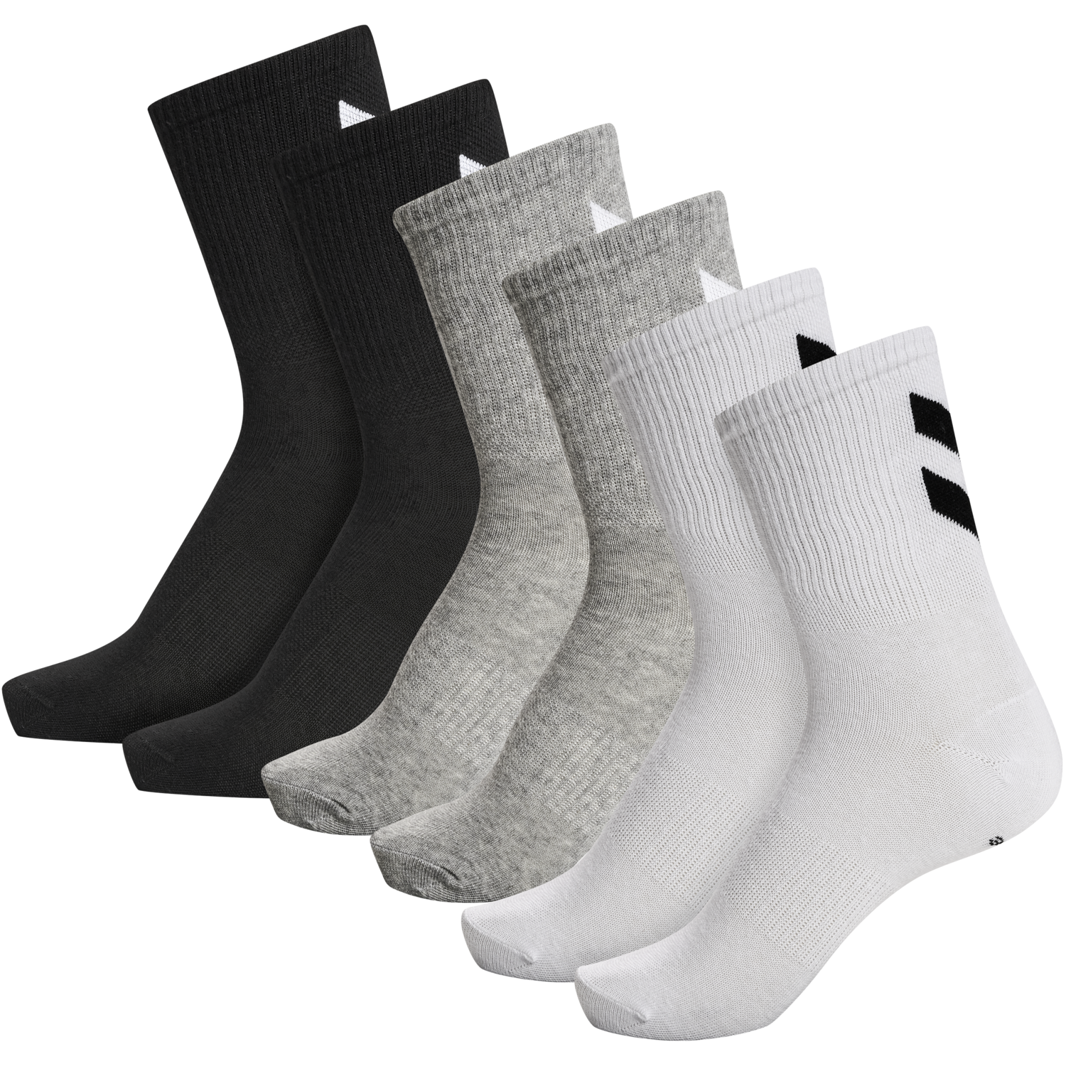 hmlCHEVRON 6-PACK SOCKS BLACK / WHITE / GREY