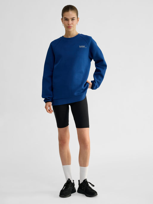 hmlTECH FLEECE REGULAR CREW BLUE