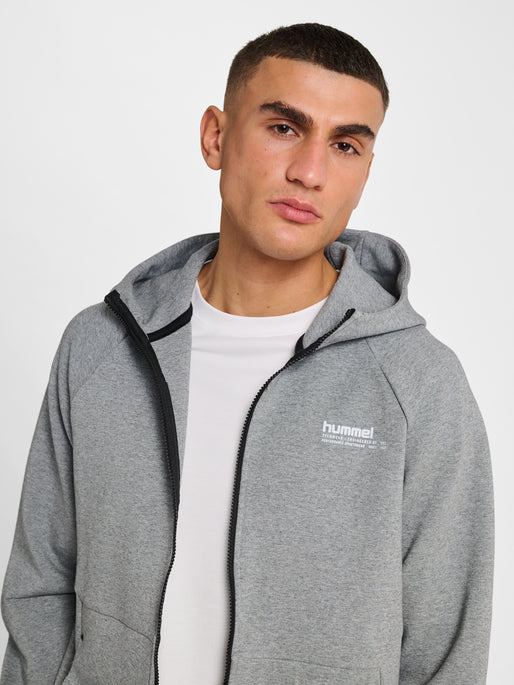 hmlTECH FLEECE REGULAR ZIP HOODIE GREY