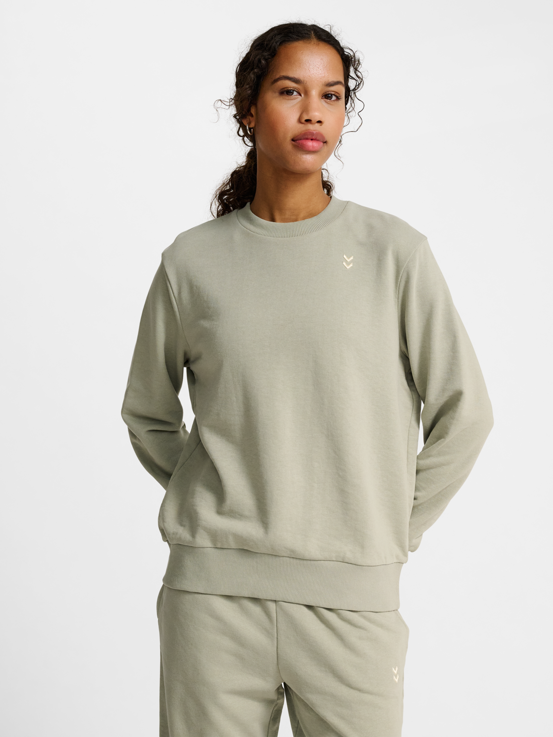 hmlPULSE W SWEAT CREWNECK SEAGRASS