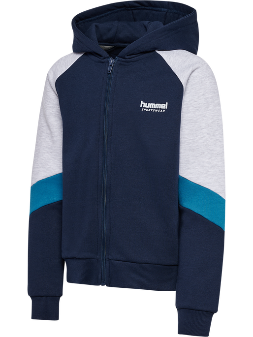 hmlJR LOOSE BLOCKED ZIP HOODIE NAVY